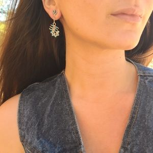 Elegant needlepoint turqouise earrings